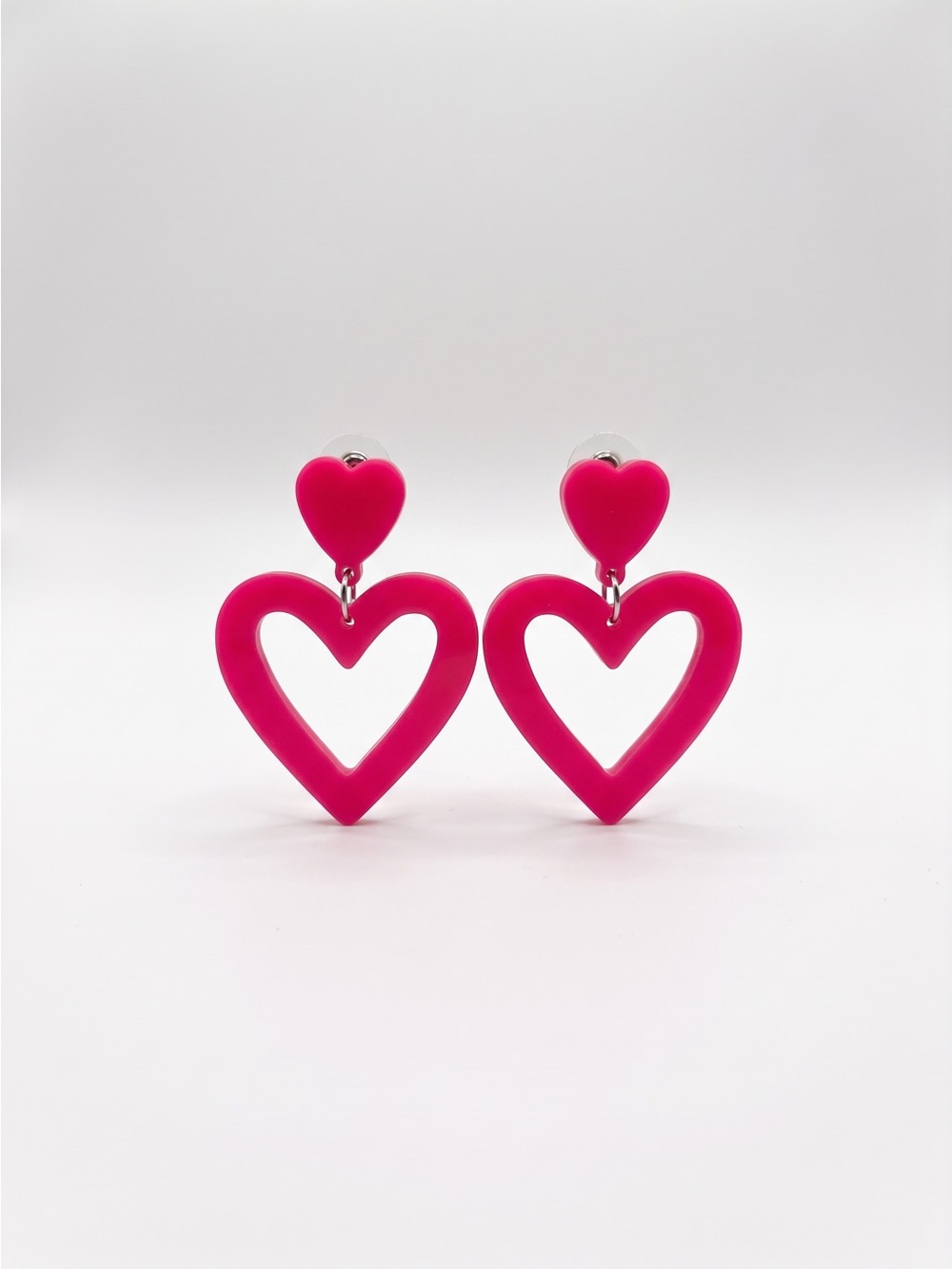 Pink Heart Dangle Earrings - Stylish Women Jewelry